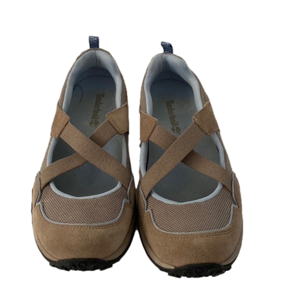 Timberland Women's Grove Taupe Blue Leather Mary Jane Outdoor Slip On Shoes